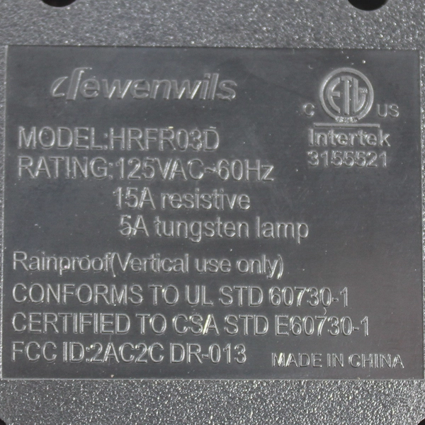 Dewenwils HRFR03D 100' Remote Controlled Outlet Extension Cord No Remote Tested