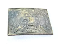 Vintage Henry Ford Detroit Automobile Record Year Model T Brass Belt Buckle