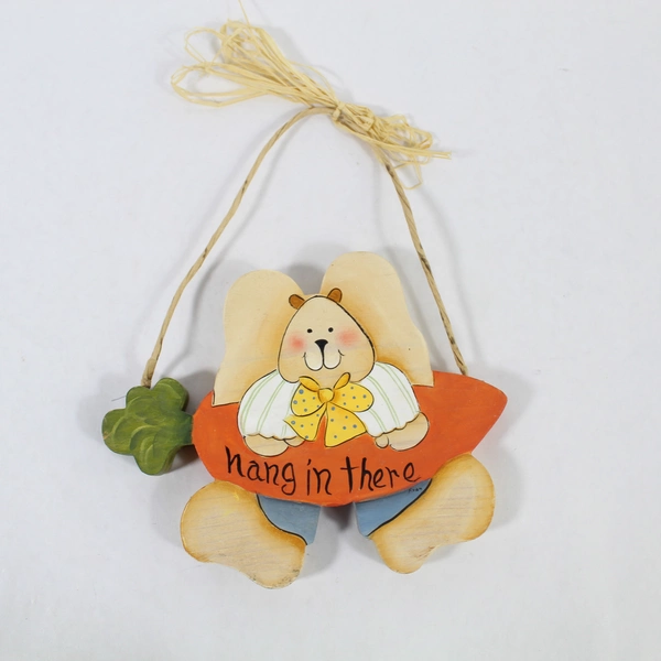 Lot of 2 Vintage Wood Wall Hangings House of Lloyd Spring Angel & Bunny Decor