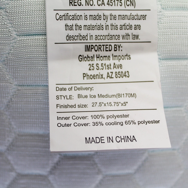 Global Home Imports Travel Camping Pillow 27.5"x15.75"x5" Medium Support