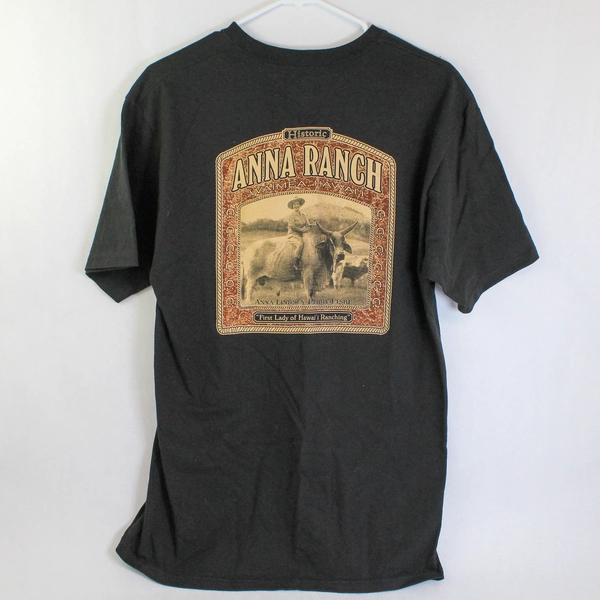 Hanes Historic Anna Ranch Waimea Hawaii T-Shirt Men's Medium Black Tee