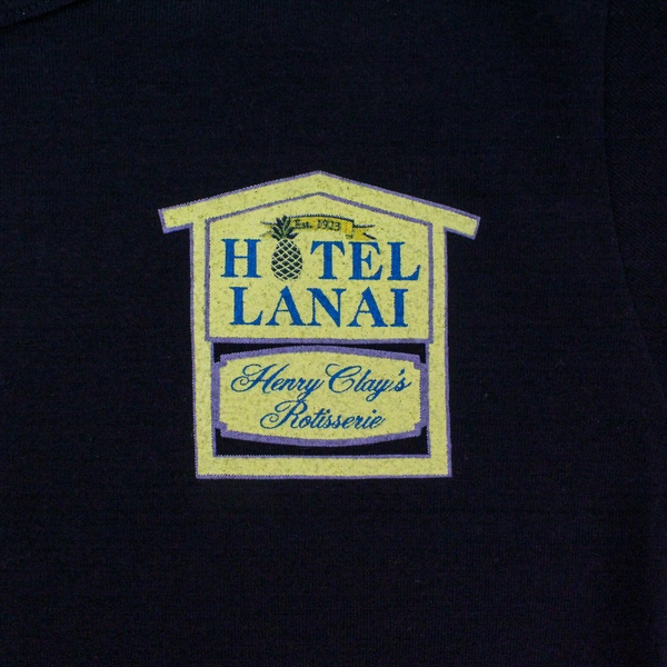 Hanes Hotel Lanai Hawaii T-Shirt Women's Size L Black Souvenir Tee