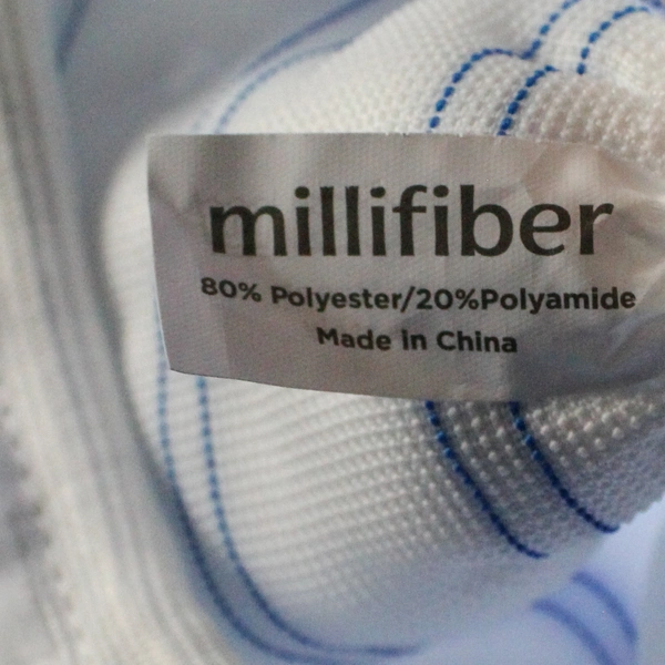 Lot of 4 Millifiber Reusable Mop Pads 10" x 4.5" White Blue Cleaning Supplies