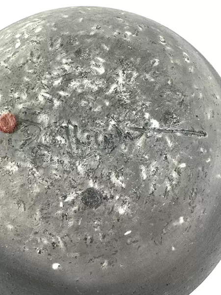 Hand Painted Signed 6.5" Ceramic Hummingbird Vase Round Planter Pot Gray