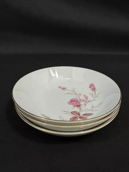 Set of 3 Sone China Cashmir Rose 2197 Fruit Bowls Pink Roses Gold Trim