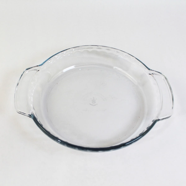 Vintage Anchor Hocking 9" Clear Glass Pie Plate with Handles Microwave Safe