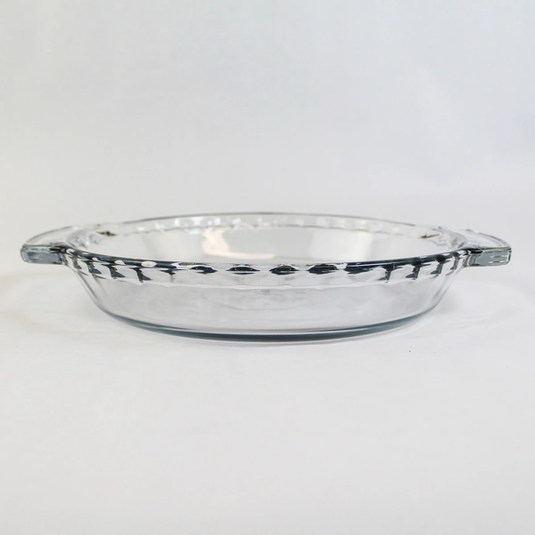 Vintage Anchor Hocking 9" Clear Glass Pie Plate with Handles Microwave Safe