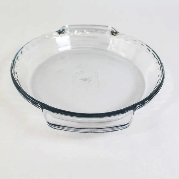 Vintage Anchor Hocking 9" Clear Glass Pie Plate with Handles Microwave Safe
