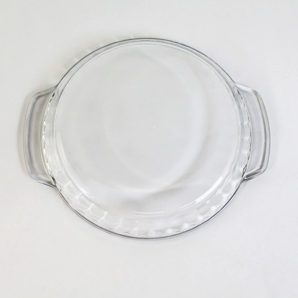 Vintage Anchor Hocking 9" Clear Glass Pie Plate with Handles Microwave Safe