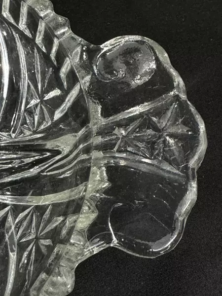 Vintage Anchor Hocking Stars & Bars Divided Relish Dish 10" Clear Glass