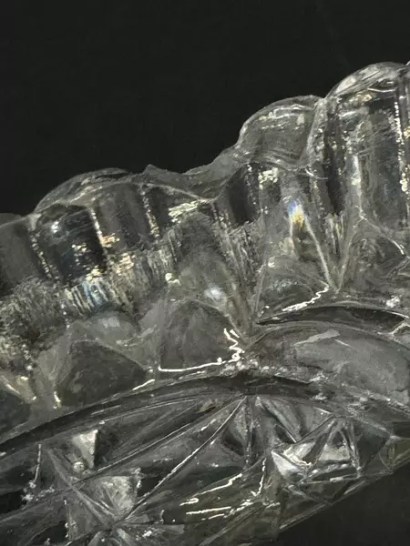 Vintage Anchor Hocking Stars & Bars Divided Relish Dish 10" Clear Glass