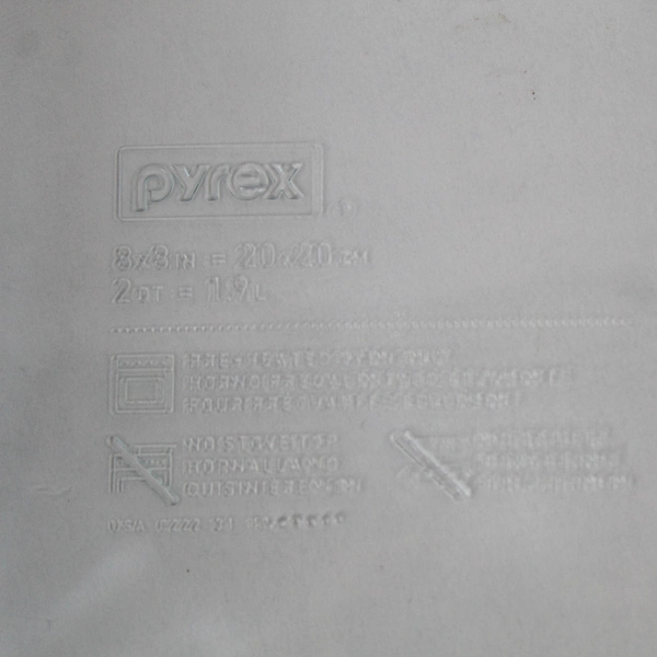 Vintage Pyrex 2 Quart Clear Glass 8x8 Baking Dish Casserole with Handles C233