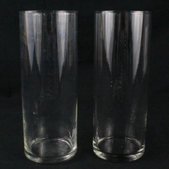 Lot of 2 Clear Glass Vases 9" Tall Flower Vases Terrariums Crafts Decor
