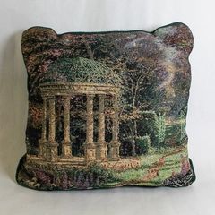 Thomas Kinkade Victorian Gazebo Tapestry Throw Pillow 15.75" Multicolored