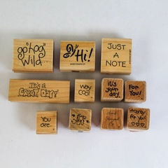 Lot of 11 Mounted Rubber Stamps Hooray For You It's Your Day Stampin Up