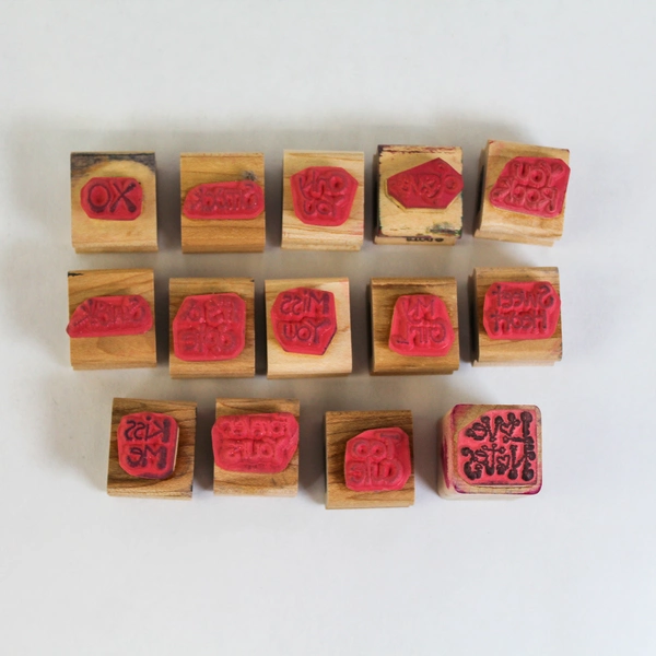 Lot of 14 Mounted Rubber Stamps Love Notes Be Mine Sweet Heart Crafts Pre-Owned