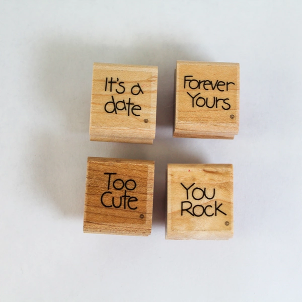 Lot of 14 Mounted Rubber Stamps Love Notes Be Mine Sweet Heart Crafts Pre-Owned