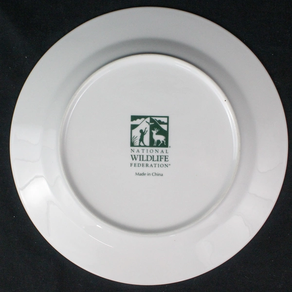 National Wildlife Decorative Plate 10.5" Poppy Flower Green Trim Pre-Owned