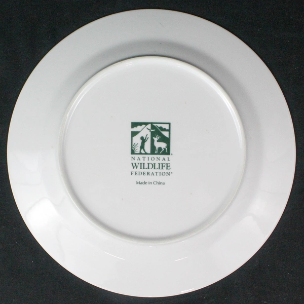 National Wildlife Federation Orchid Decorative Plate Green Trim 10.5"