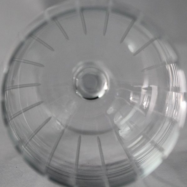 Lot of 2 Frosted Stemmed Wine Glasses 9" Tall Circles & Stripes Design