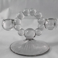 Vintage Imperial Glass Candlewick Double Candlestick Holder 4.75" Tall