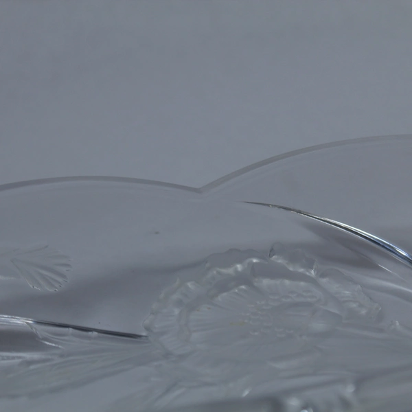 Mikasa Floral Glass Divided Platter 3 Sections Scalloped Edge 11.5"