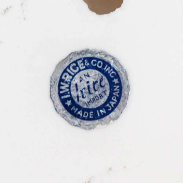 Vintage I.W. Rice & Co Floral Candle Holder Blue Roses 4 Taper Slots Preowned