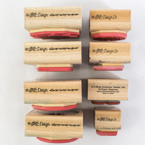 Lot of 8 Beach Rubber Stamps Sun Sailboat Flip Flops Bucket Crafting