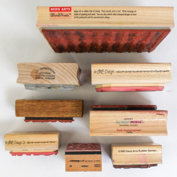 Lot of 11 Baby-Themed Mounted Rubber Stamps JRL Craft & Hero Arts