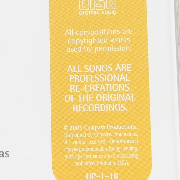 Best Hits Of The 60's House Party Karaoke CD 2003 Compass Productions