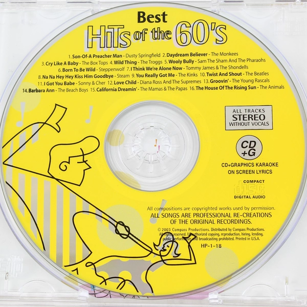 Best Hits Of The 60's House Party Karaoke CD 2003 Compass Productions