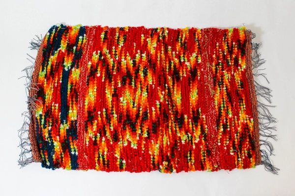 Handmade Woven Southwestern Style Table Runner Dresser Scarf 23.5"x15.5" Fringed
