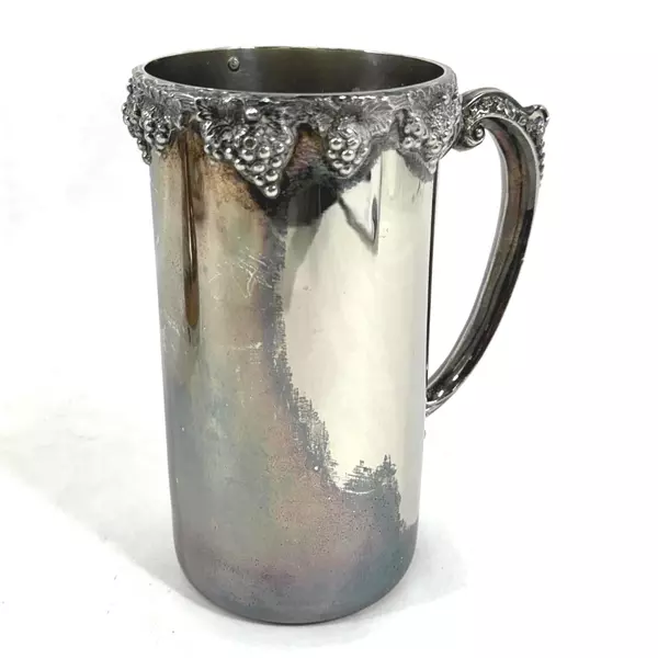 Vintage F.B. Rogers Silver Plate Wine Bottle Holder Decanter Grape Design