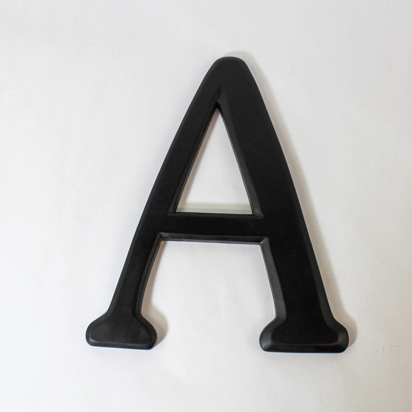 Lot of 2 Black Wood Letter A Monogram Wall Hanging Plaques - Fetco Decor