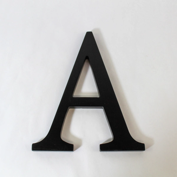 Lot of 2 Black Wood Letter A Monogram Wall Hanging Plaques - Fetco Decor