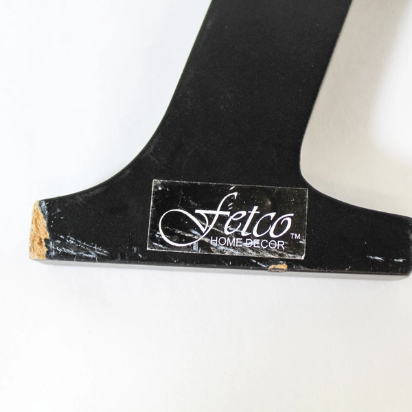 Lot of 2 Black Wood Letter A Monogram Wall Hanging Plaques - Fetco Decor