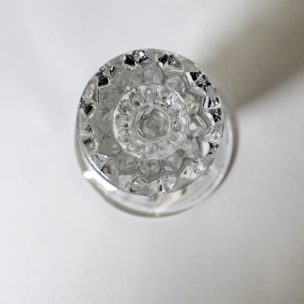 Set of 2 Clear Heavy Glass 7" Taper Candle Sticks Floral Design Home Decor