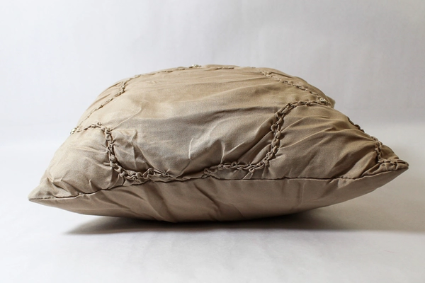 Nanshing Beige Knotted Design Throw Pillow 16x16 Inch Accent Cushion Home Decor