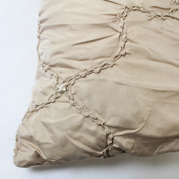 Nanshing Beige Knotted Design Throw Pillow 16x16 Inch Accent Cushion Home Decor