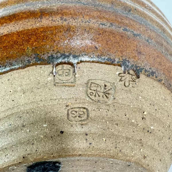 Signed Beehive Ceramic Vase Brown 7.25" Decorative Pottery Planter Home Decor