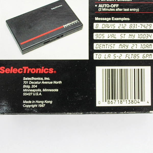 SelecTronics DataStor 8000F Calculator Data Bank 8K Memory Original Box Untested