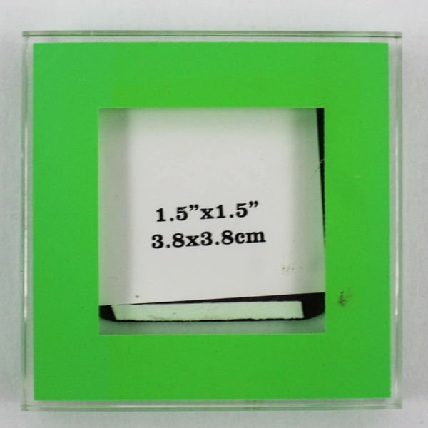 Lot of 4 Miniature Acrylic & Plastic Photo Frames Clear Green Decor Magnet