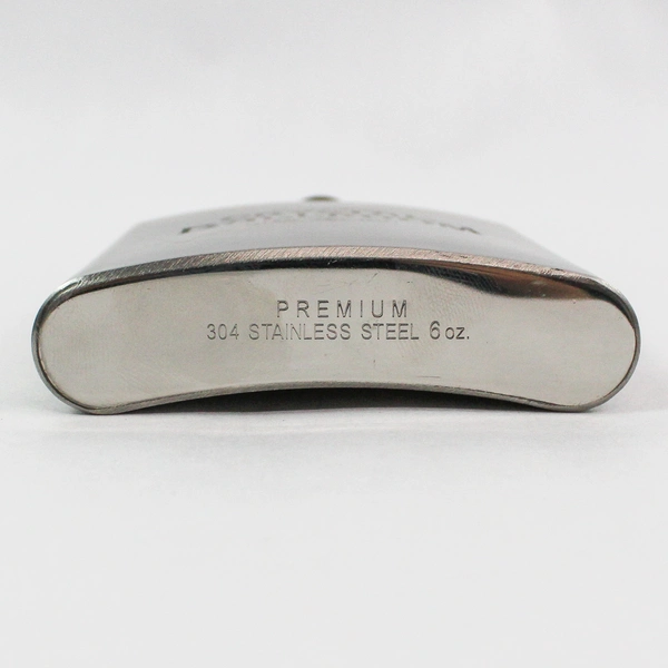 McMenamins Crystal Ballroom 6 oz Stainless Steel Flask with Leather Holder