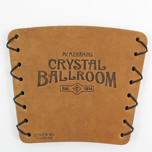 McMenamins Crystal Ballroom 6 oz Stainless Steel Flask with Leather Holder