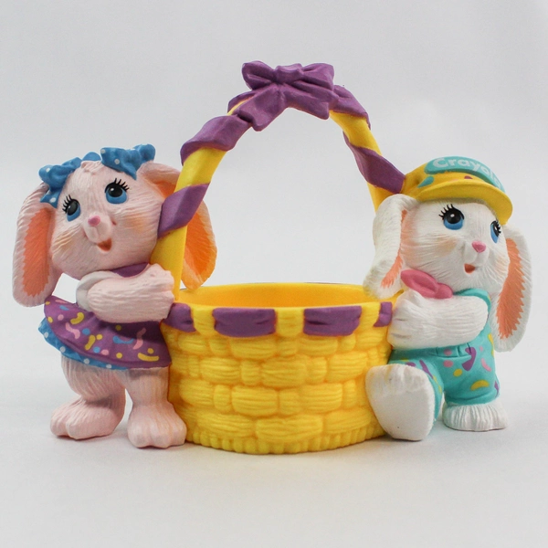 Vintage 1991 Hallmark Crayola Bunny Easter Basket Figurine with Box