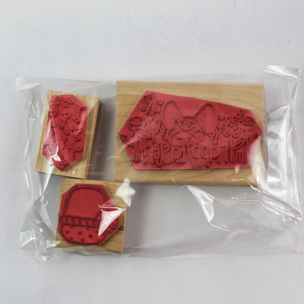 Easter Decor Lot Basket Egg Candle & 3 Rubber Stamps Holiday Crafts