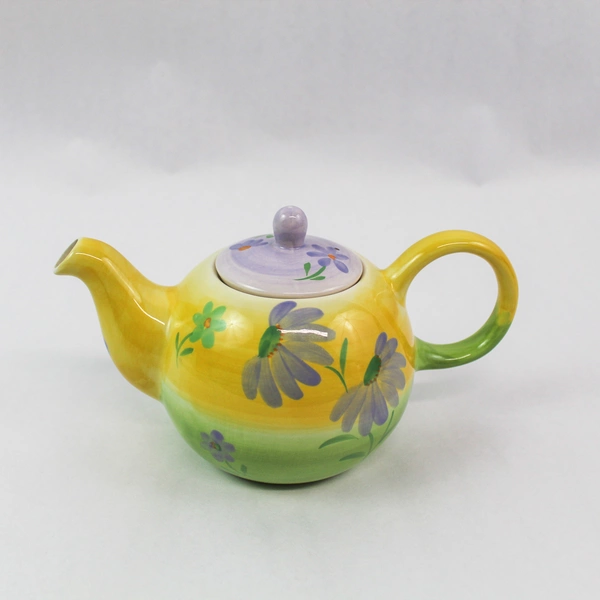 Herman Dodge & Son Hand Painted 4 Piece Teapot Set w/ 2 Cups & Tray Spring