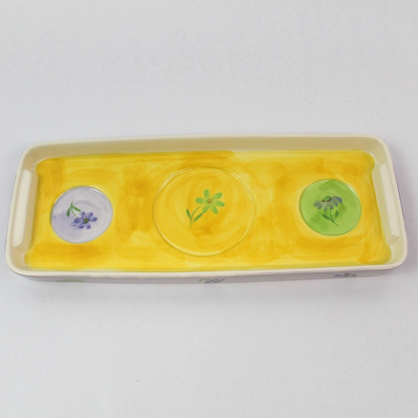 Herman Dodge & Son Hand Painted 4 Piece Teapot Set w/ 2 Cups & Tray Spring