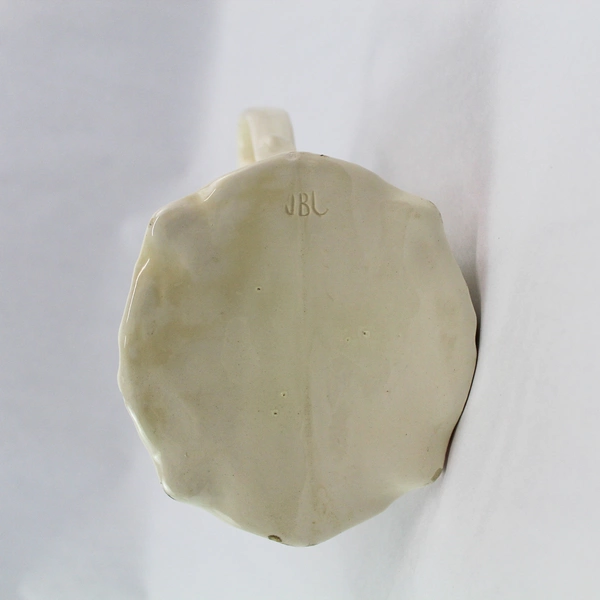 Vintage JBL Porcelain Pitcher 6" Tall Pink Roses Blue Flowers Handle Spout