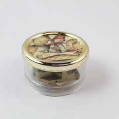 Vintage Mapsa Swiss Movement Music Box with Children Dancers Round Collectible